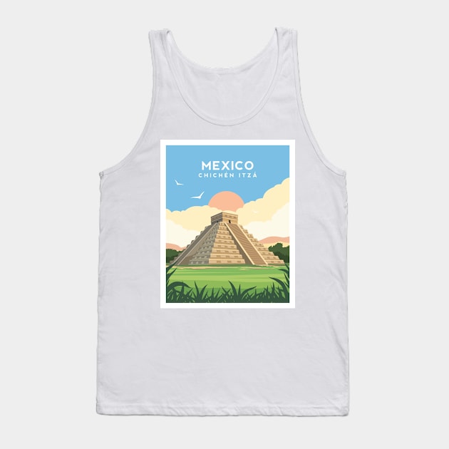 Mexico - Chichen Itza of Yucatan Peninsula Tank Top by typelab